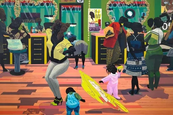 Kerry James Marshall, School of Beauty, School of Culture, 2012, Collection of the Birmingham Museum of Art, Alabama; © Kerry James Marshall, courtesy of the artist and Jack Shainman Gallery, New York. Photo: Sean Pathasema